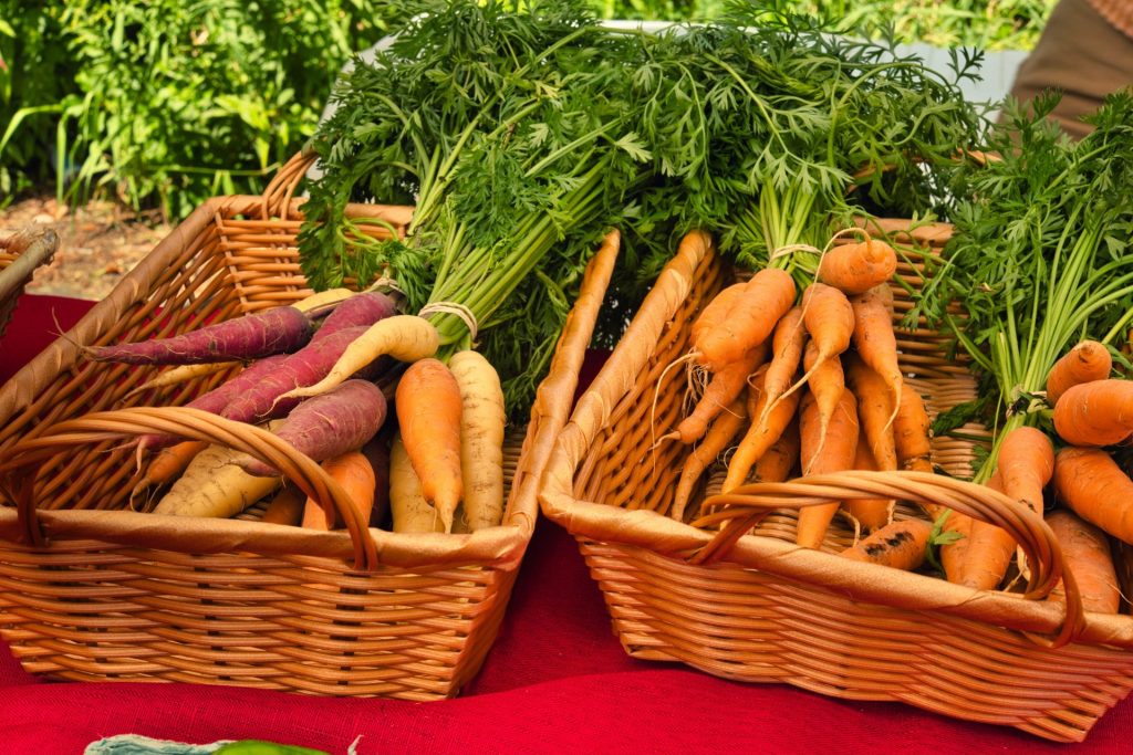 carrots in brown woven basket